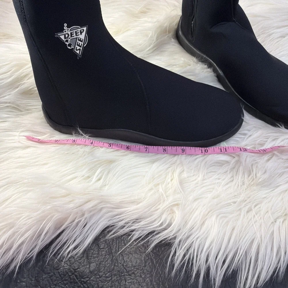 Deep Sea Size 11 Stretch Boots. Zip Up Black‎ Scuba Snorkeling.black New